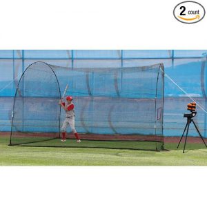 heater batting cage with pitching machine