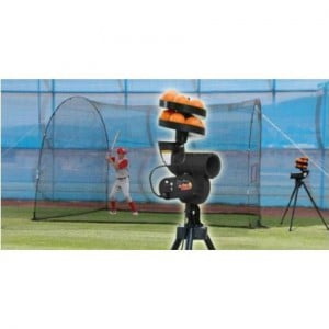 heater batting cage with pitching machine